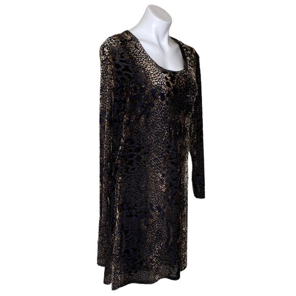 Karen Kane NWT $139 Animal Instinct Velvet A-Line Dress, Brown Burnout Women's S - Picture 5 of 11